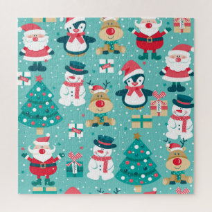 Weihnachtsmann - Vintages Muster Puzzle