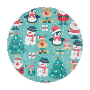 Weihnachtsmann - Vintages Muster Schneidebrett