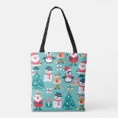 Weihnachtsmann - Vintages Muster Tasche (Rückseite)
