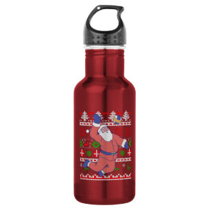 Weihnachtsmann Volleyball Hässliches Weihnachten Edelstahlflasche