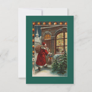 Weihnachtsmann vor der Tür Einladung
