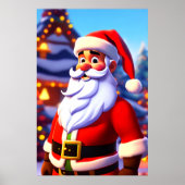 Weihnachtsmann vor einer Weihnachtsfeier Zuhause | Poster (Vorne)