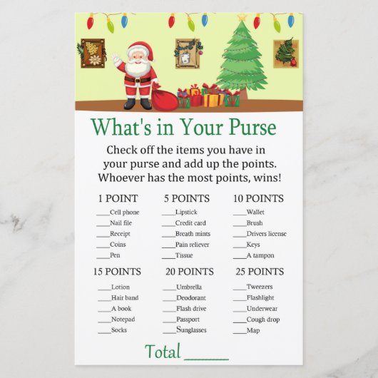 Weihnachtsmann Was ist in deinem Geldbörsenspiel? (Vorderseite)