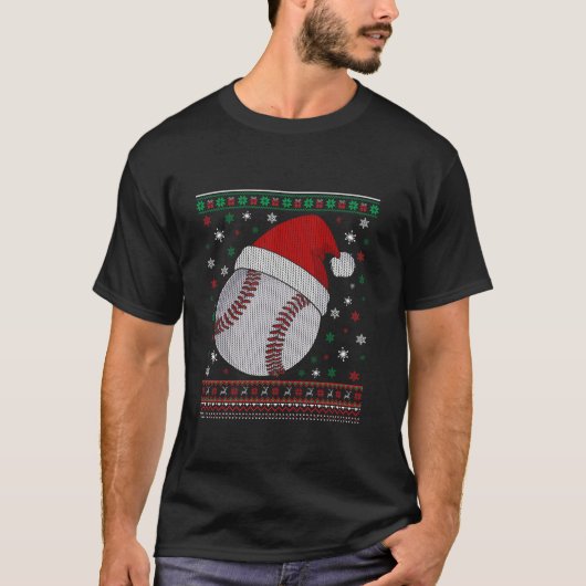 Weihnachtsmann Weihnachten Baseball Xmas Weihnacht T-Shirt (Vorderseite)
