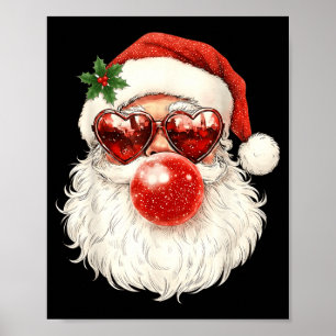 Weihnachtsmann Weihnachten Bläst Kaugummi und Sonn Poster