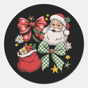 Weihnachtsmann Weihnachten Coquette Vintage Vorneh Runder Aufkleber