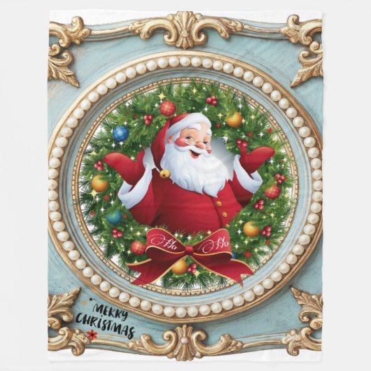 Weihnachtsmann Weihnachten Fleecedecke (Vorderseite)