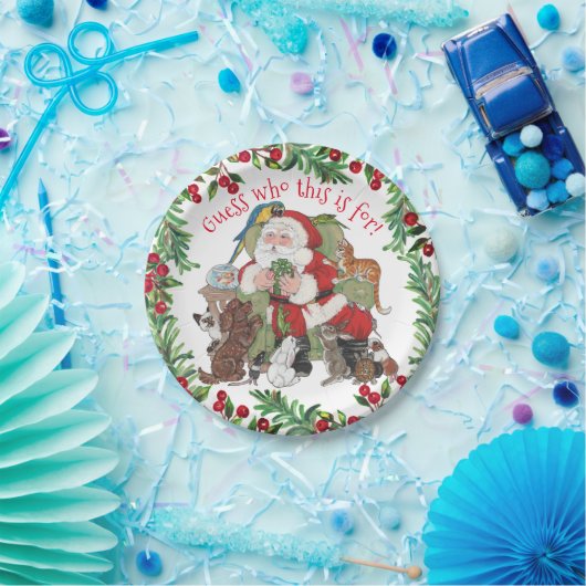 Weihnachtsmann Weihnachten Geschenk Hunde Katze Bu Pappteller (Party)