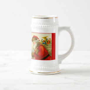 Weihnachtsmann Weihnachten im Vintage-Stil Bierglas