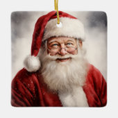 Weihnachtsmann Weihnachten Keramikornament (Vorderseite)