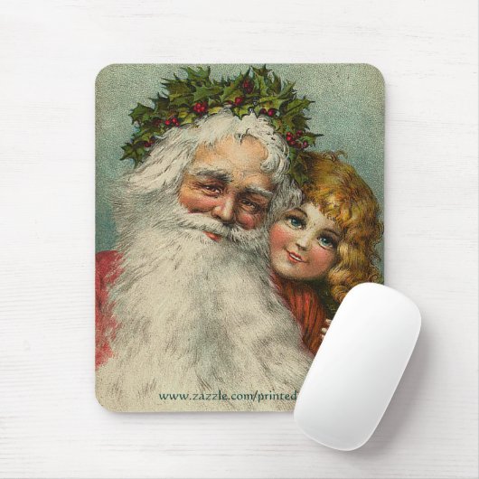Weihnachtsmann Weihnachten & Mädchen Mousepad Gesc (Mit Mouse)