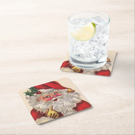 Weihnachtsmann Weihnachten Party Drink Set von 6 Rechteckiger Pappuntersetzer