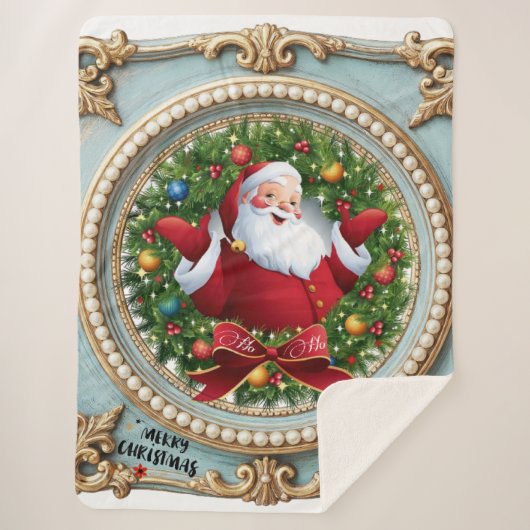 Weihnachtsmann Weihnachten Sherpadecke (Vorderseite)