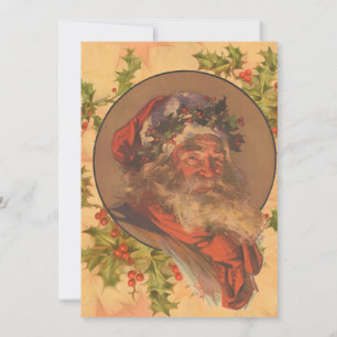 Weihnachtsmann Weihnachten Vintage-Porträt Einladung