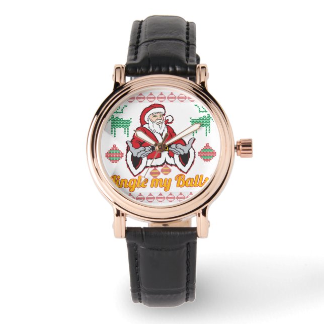 Weihnachtsmann Weihnachten Weihnachten im LächelnJ Armbanduhr (Vorderseite)