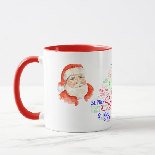 Weihnachtsmann Weihnachten Word Art Kaffeemaschine Tasse (Links)