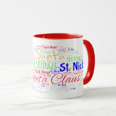 Weihnachtsmann Weihnachten Word Art Kaffeemaschine Tasse (VorderseiteRechts)