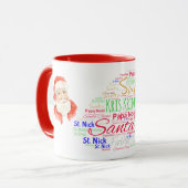 Weihnachtsmann Weihnachten Word Art Kaffeemaschine Tasse (Vorderseite Links)