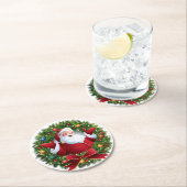 Weihnachtsmann Weihnachts-Set mit 6 Runder Pappuntersetzer (Vor Ort)