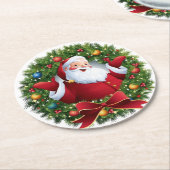 Weihnachtsmann Weihnachts-Set mit 6 Runder Pappuntersetzer (Angewinkelt)