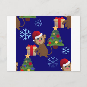 weihnachtsmann Weihnachtsaffe Emoji Feiertagspostkarte