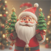 Weihnachtsmann Weihnachtsbaum Aufkleber (Vorderseite)