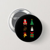 Weihnachtsmann Weihnachtsbaum Hirsch Schneemann Gl Button (Vorne & Hinten)