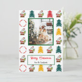 Weihnachtsmann, Weihnachtsbäume, Bonbons & Foto Feiertagskarte (Stehend Vorderseite)