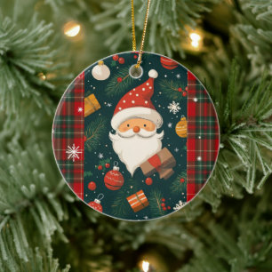 Weihnachtsmann-Weihnachtsbaumschmuck Keramik Ornament