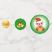 Weihnachtsmann, Weihnachtself & Glocken Konfetti (Vorderseiten)
