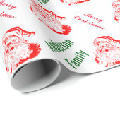 Weihnachtsmann-Weihnachtsfeiertags-Monogramm Geschenkpapier (Rolleneckpunkt)
