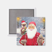 Weihnachtsmann Weihnachtsgeschenke Mops Dog Magnet (Vorderseite/Rückseite)