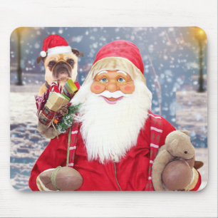Weihnachtsmann Weihnachtsgeschenke Mops Dog Mousepad