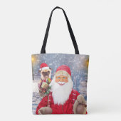 Weihnachtsmann Weihnachtsgeschenke Mops Dog Tasche (Rückseite)