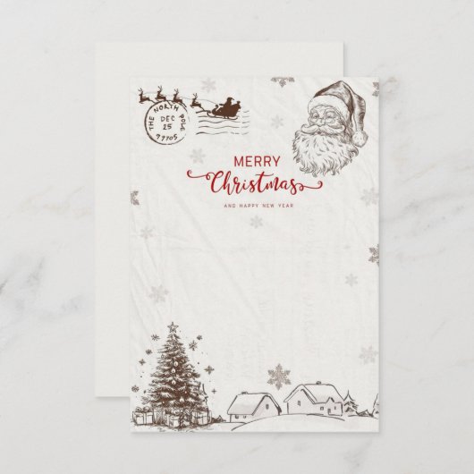 🎅 Weihnachtsmann Weihnachtskarte Einladung (Vorne/Hinten)