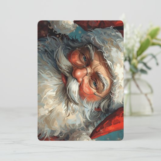 Weihnachtsmann-Weihnachtskarte Feiertagskarte (Stehend Vorderseite)