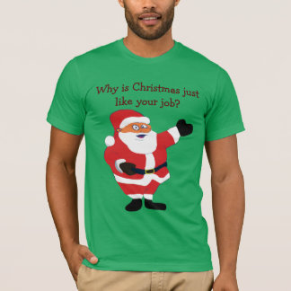Weihnachtsmann Weihnachtsmann Büro Humor Witziger T-Shirt