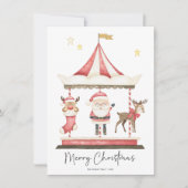 Weihnachtsmann Weihnachtsmann Karousel Feiertagskarte (Vorderseite)