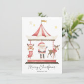Weihnachtsmann Weihnachtsmann Karousel Feiertagskarte (Stehend Vorderseite)