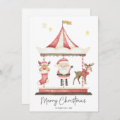 Weihnachtsmann Weihnachtsmann Karousel Feiertagskarte (Vorne/Hinten)