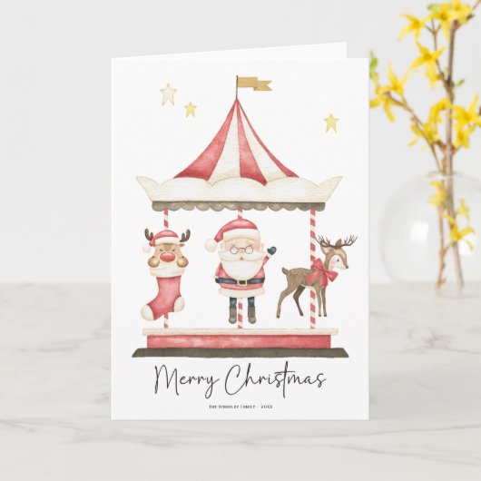 Weihnachtsmann Weihnachtsmann Karousel Karte (Gelbe Blume)