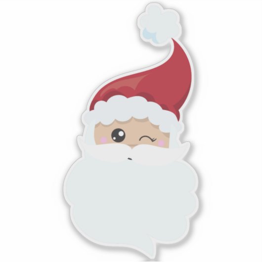 Weihnachtsmann, Weihnachtsmannmütze, Winking Santa Aufkleber (Vorderseite)