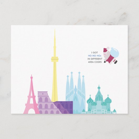 Weihnachtsmann Weihnachtsreise Reisekarte Feiertagspostkarte (Vorderseite)