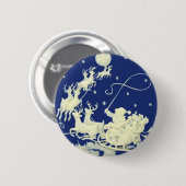 Weihnachtsmann-WeihnachtsVintage Postkarten-Kunst Button (Vorne & Hinten)