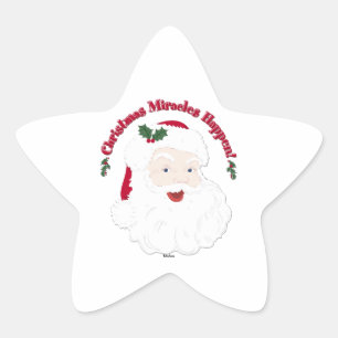 Weihnachtsmann Weihnachtswunder geschehen! Stern-Aufkleber
