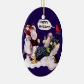 WEIHNACHTSMANN, WENIG ENGEL u. Keramikornament (Rechts)