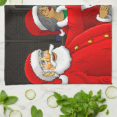 Weihnachtsmann-Werkstatt Geschirrtuch (Gefaltet)