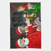 Weihnachtsmann-Werkstatt Geschirrtuch (Vertikal)