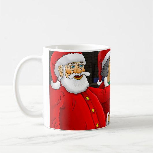 Weihnachtsmann-Werkstatt Kaffeetasse (Links)