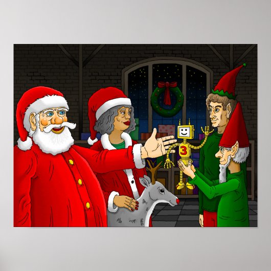 Weihnachtsmann-Werkstattposter Poster (Vorne)